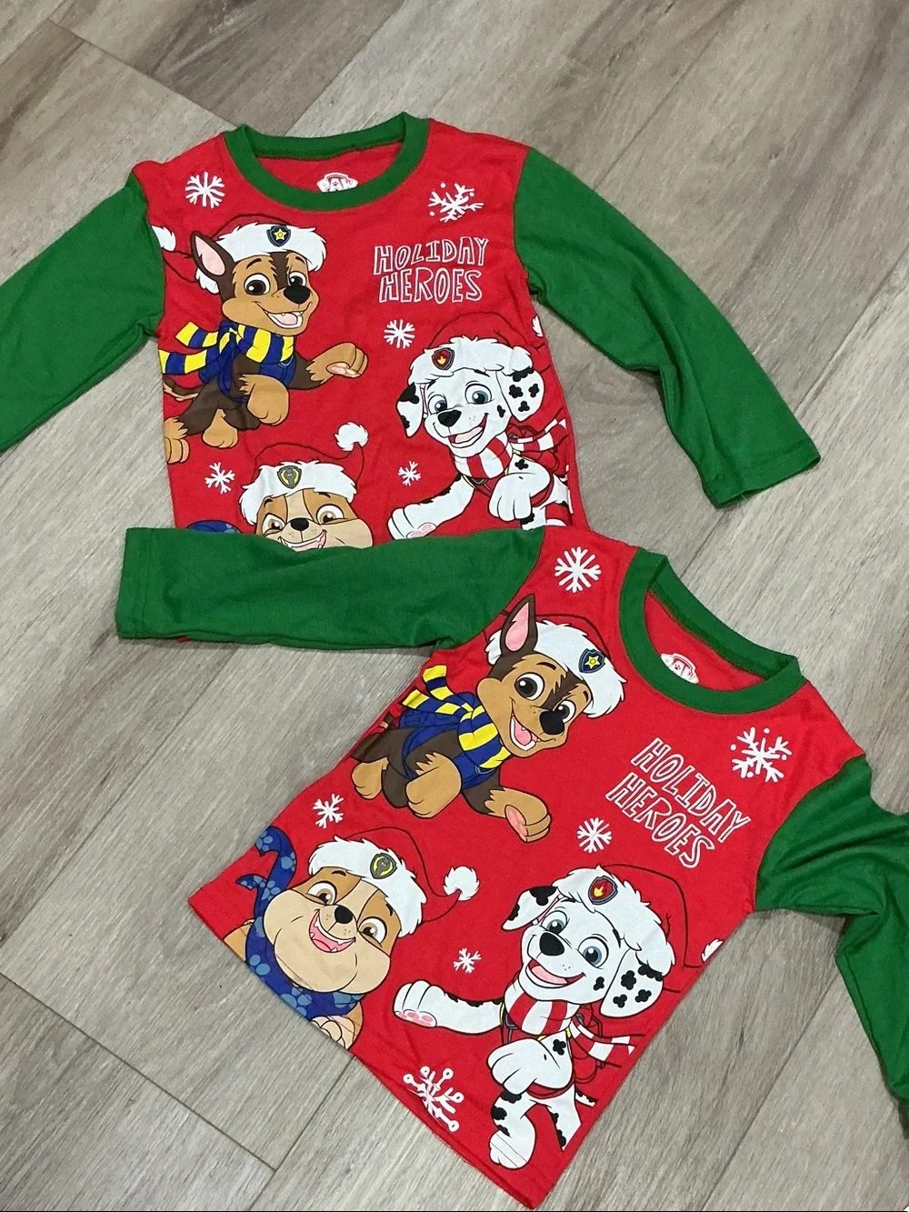 Paw Patrol Holiday Heroes Pajama Top - Red & Green